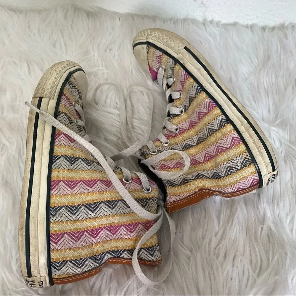 Converse Chuck Taylor All Star Chevron Zig Zag High Top Sneakers 3.5 EUR 35.5